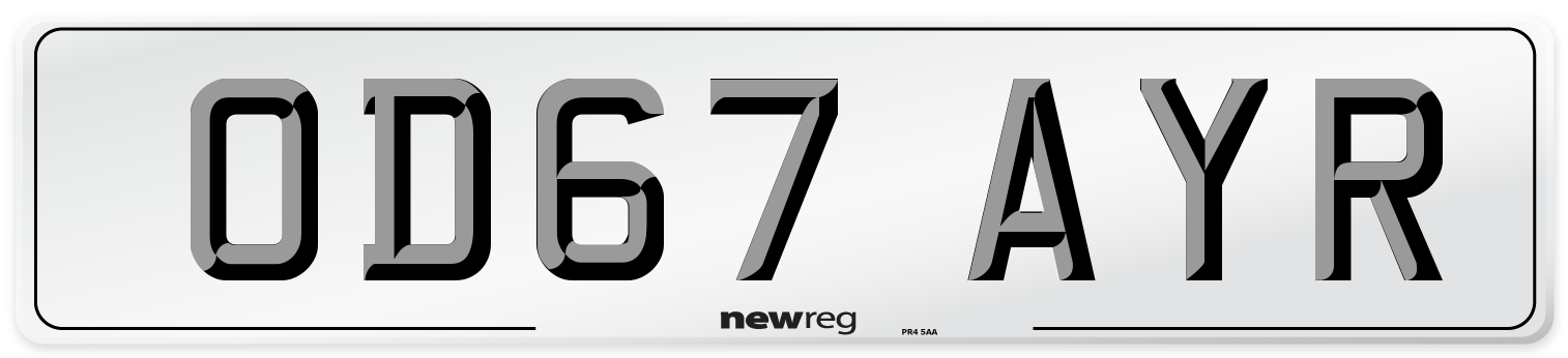 OD67 AYR Number Plate from New Reg